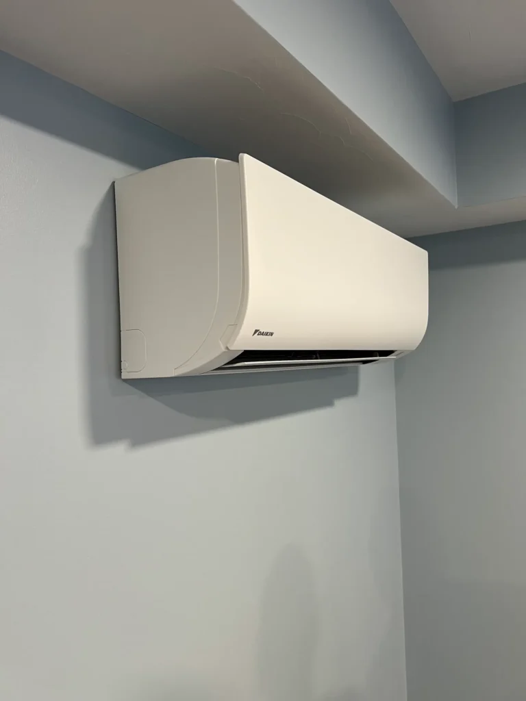 Daikin ductless mini-split indoor unit installed neatly near a ceiling