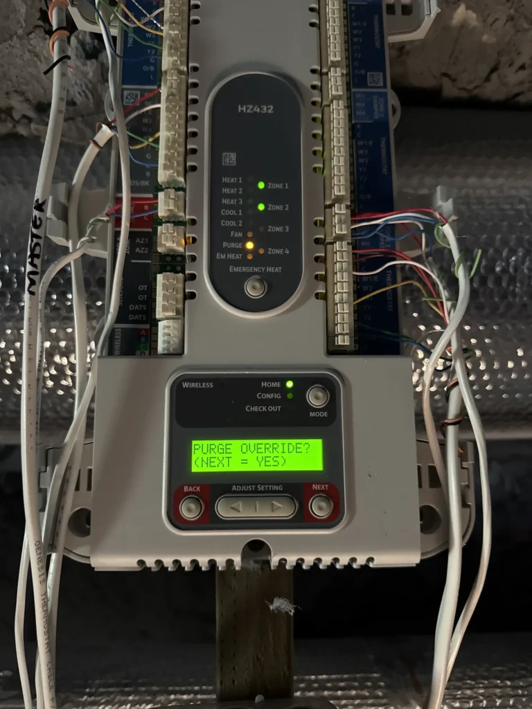 Digital furnace control and diagnostic display mounted inside heating equipment